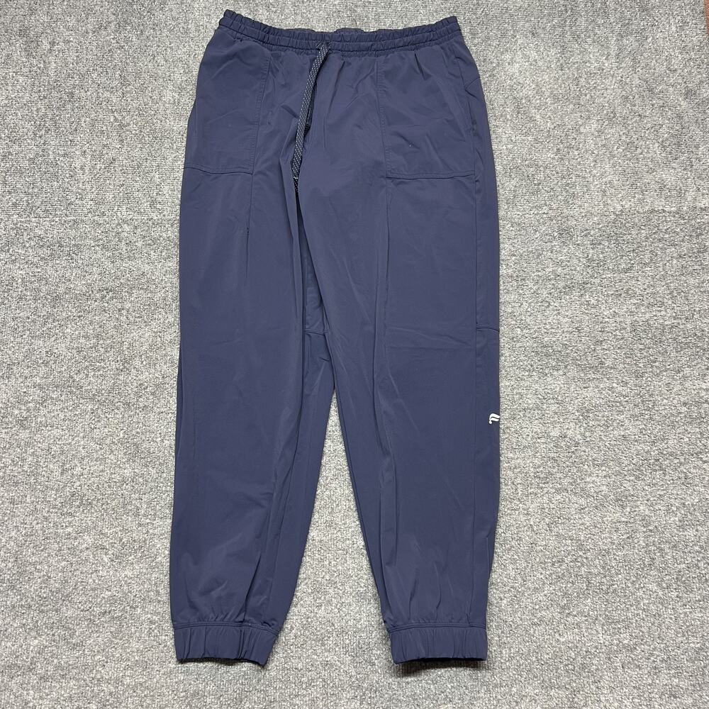 Fabletics Jogger Pants Mens 32 Blue Woven Elastic Waist Zip Pocket Athletic